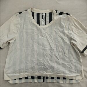 lululemon athletica Cream and Black Short Sleeve Top